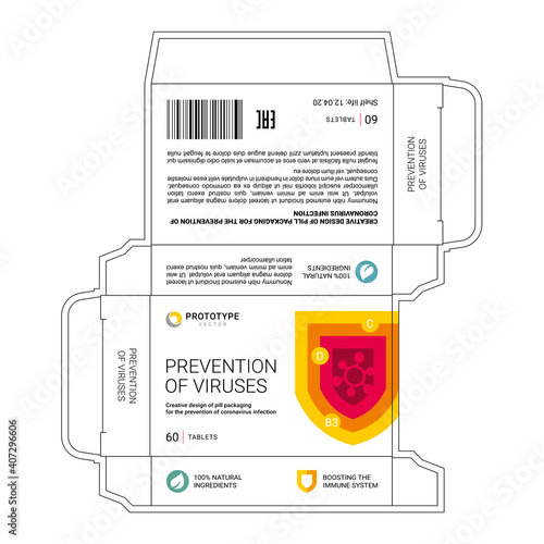 The design of the packaging of the antiviral drug, template, vector