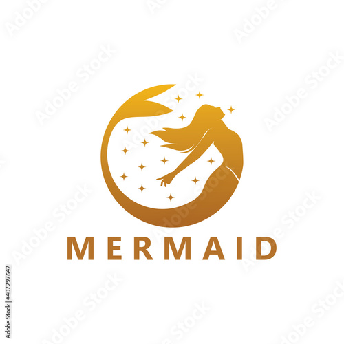 Mermaid logo template design vector