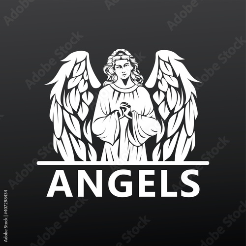 Angels logo template design vector © musa