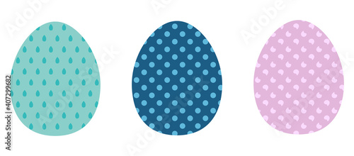 A set of multi-colored vector Easter eggs. Easter holiday