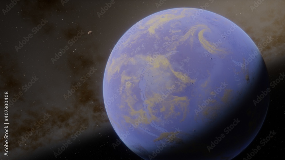 Naklejka premium Planets and galaxy, science fiction wallpaper. Beauty of deep space. Billions of galaxy in the universe Cosmic art background 3d render 