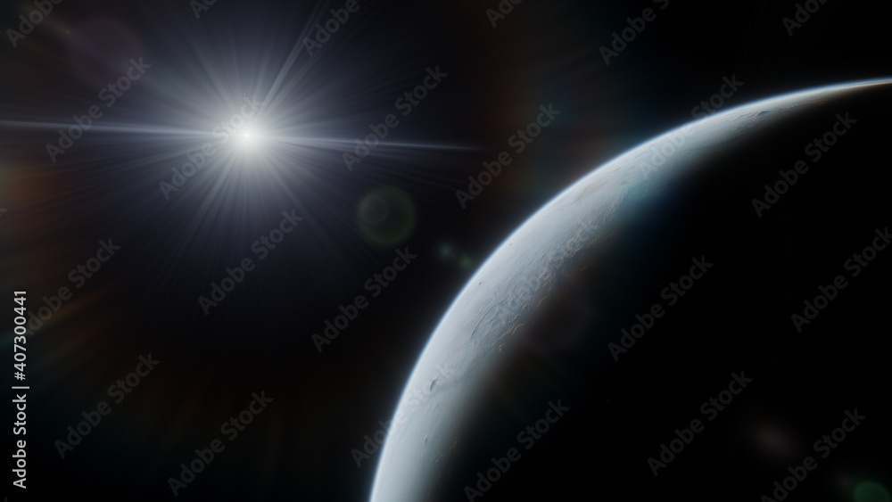 Planets and galaxy, science fiction wallpaper. Beauty of deep space. Billions of galaxy in the universe Cosmic art background 3d render
