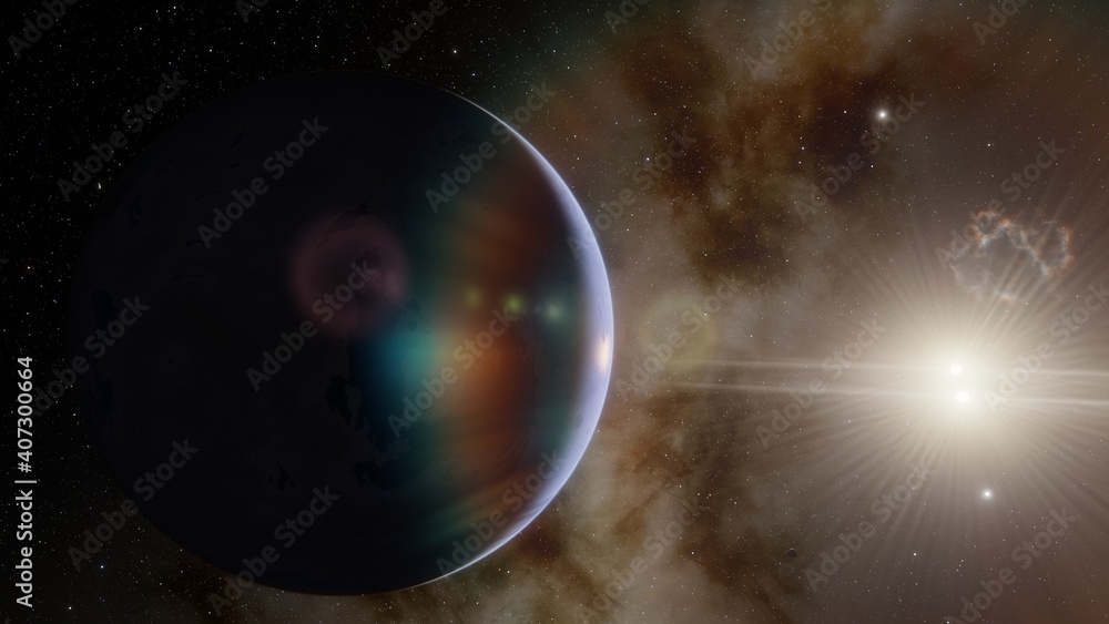 Obraz premium Planets and galaxy, science fiction wallpaper. Beauty of deep space. Billions of galaxy in the universe Cosmic art background 3d render 