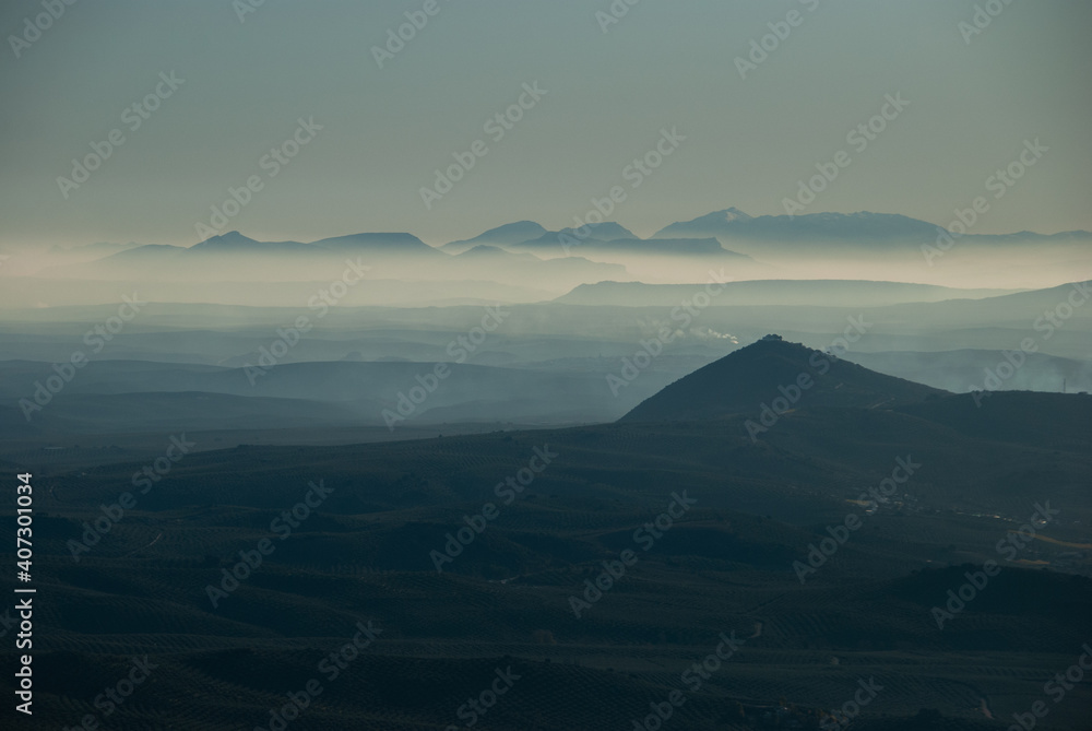 Mountain ranges in Córdoba, Andalusia.