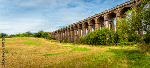 Photography A view up a field along the Ouse Valley viaduct in Sussex, UK on a summers day
