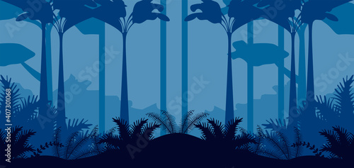 jungle wild nature blue landscape scene