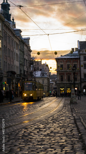 tram in the night