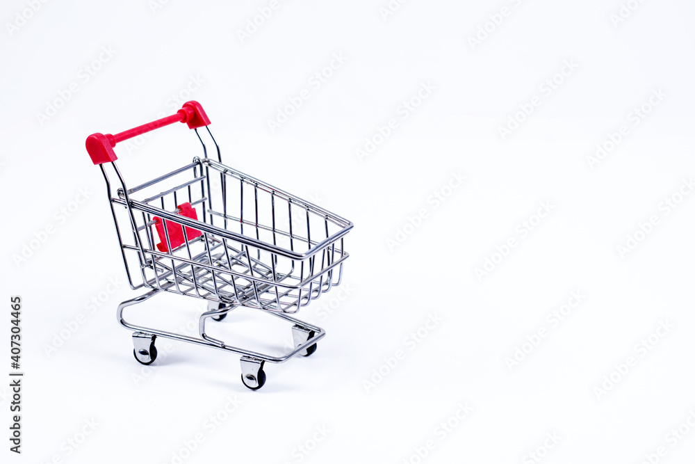 shopping cart isolated on white