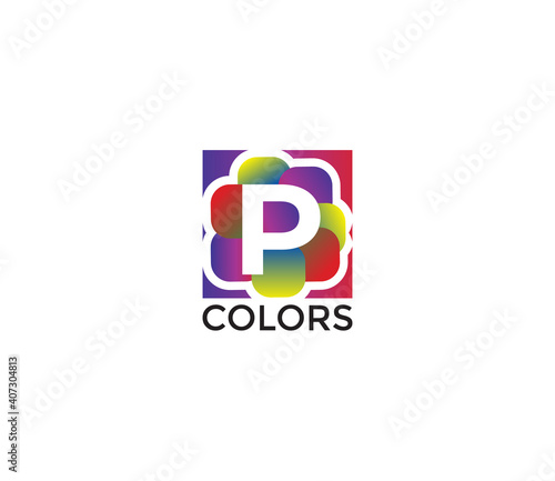 P Colors Company Business Logo Design Concept