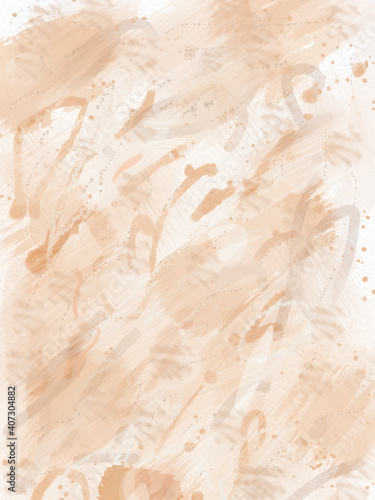Abstract light brown spots and lines on a white background. Background for patterns on ceramic tiles.