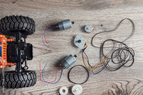 Small electric motors and toy car