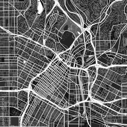 LosAngeles, UnitedStates dark vector art map