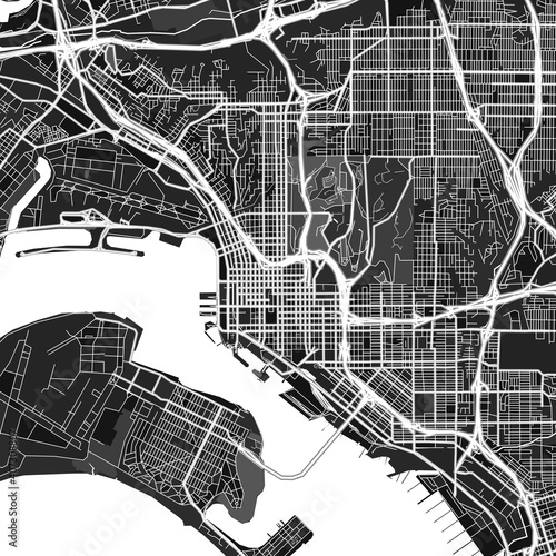 SanDiego, UnitedStates dark vector art map photo