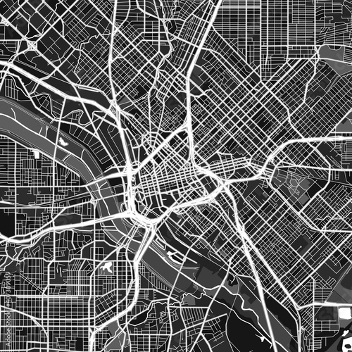 Dallas, UnitedStates dark vector art map