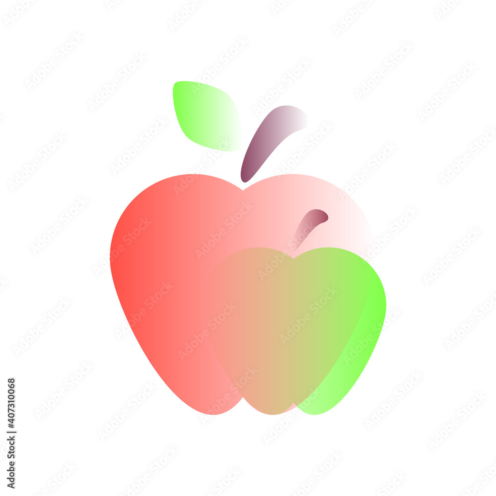 Fototapeta premium Vector apple in gradient style. Digital art
