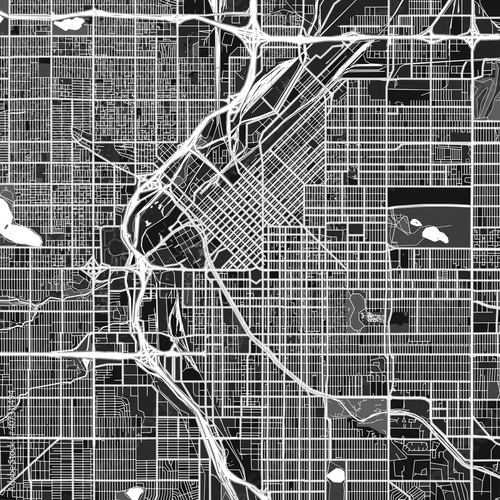 Denver, UnitedStates dark vector art map