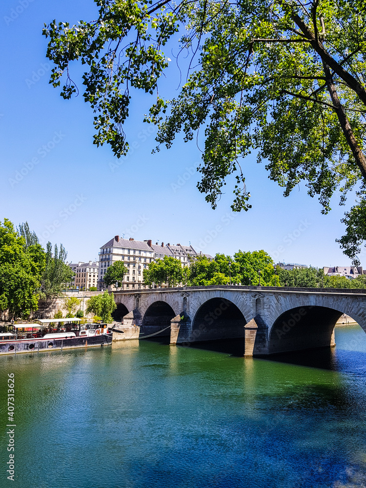 Parisian bridge over the river