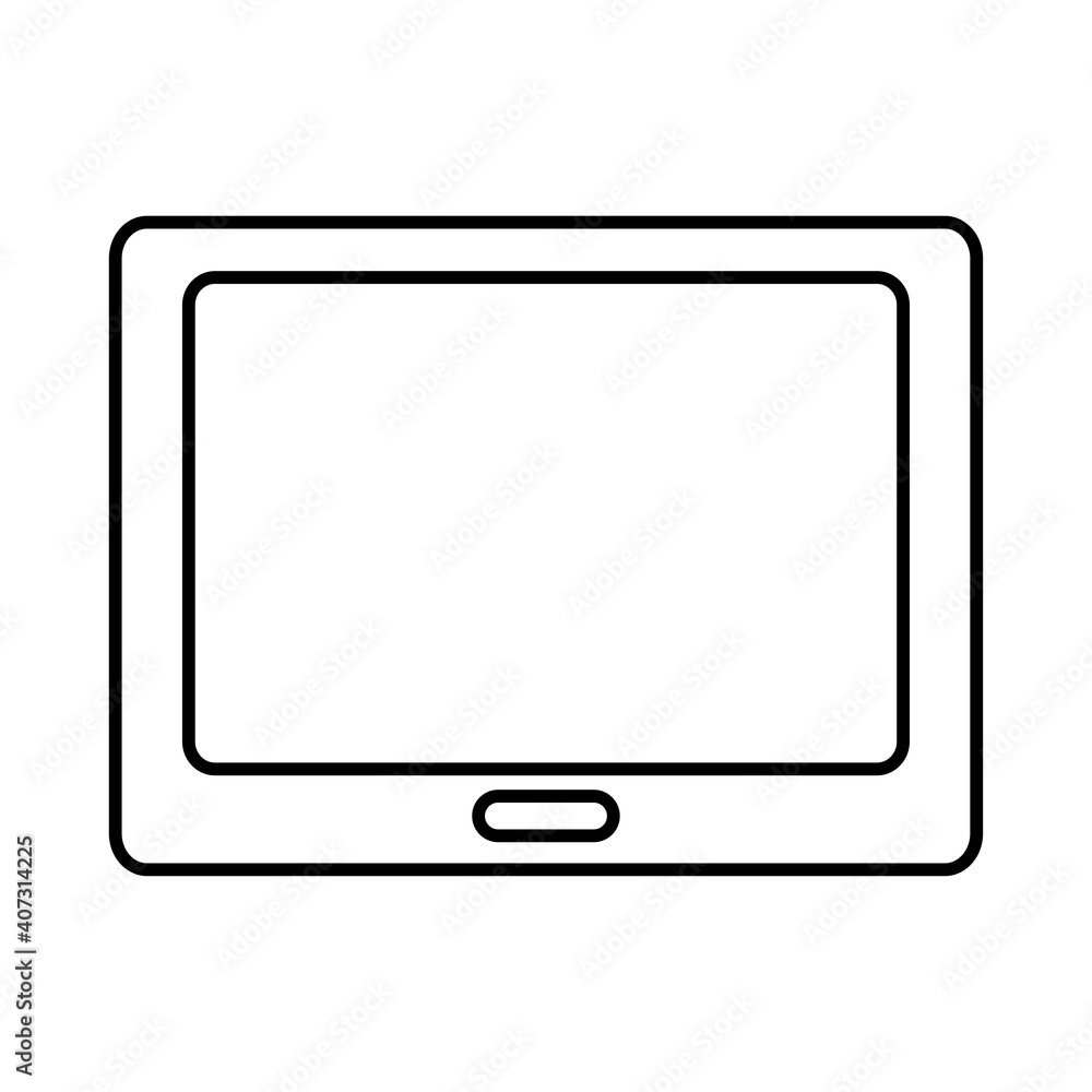 tablet device icon, line style tablet device icon, line style