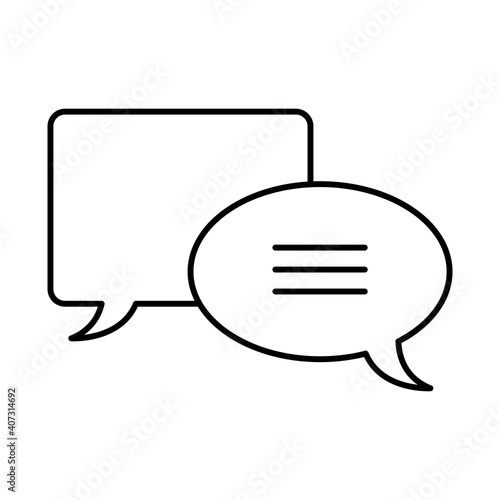 speech bubbles icon, line style