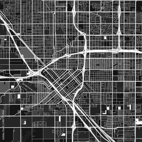 Fresno, UnitedStates dark vector art map