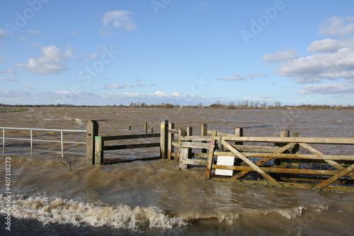 Flooding onto river floodplains