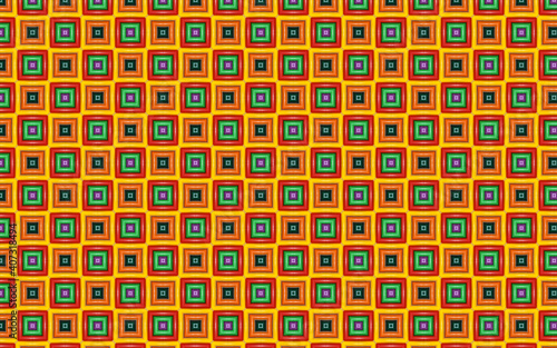 Colorful square geometry pattern in retro style.