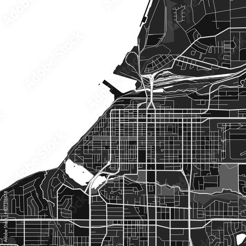 Anchorage, UnitedStates dark vector art map