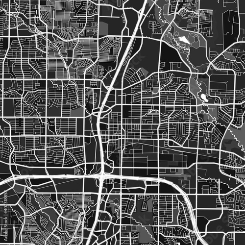 Plano, UnitedStates dark vector art map