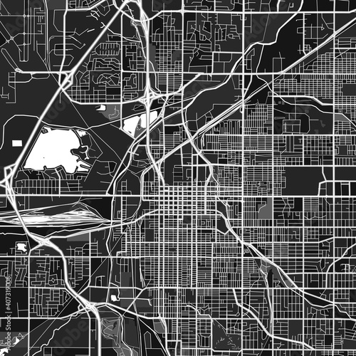 Lincoln, UnitedStates dark vector art map