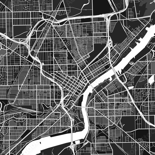 Toledo, UnitedStates dark vector art map