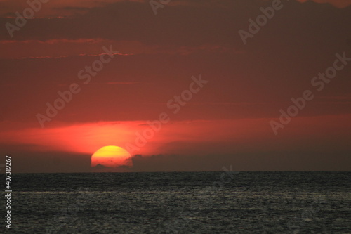 sunset in the tropic sea