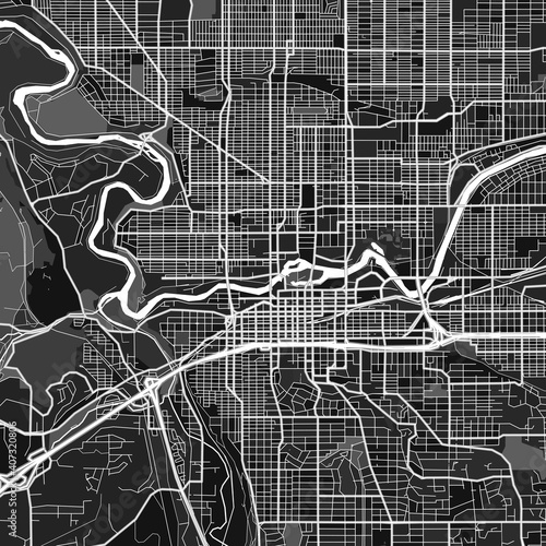 Spokane, UnitedStates dark vector art map