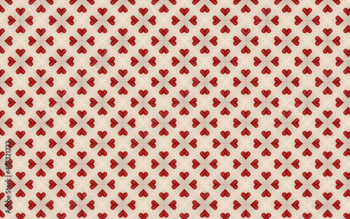 Valentine's day theme, red heart pattern on a white background.
