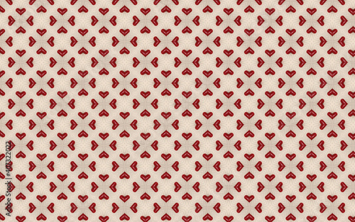 Valentine's day theme, red heart pattern on a white background.