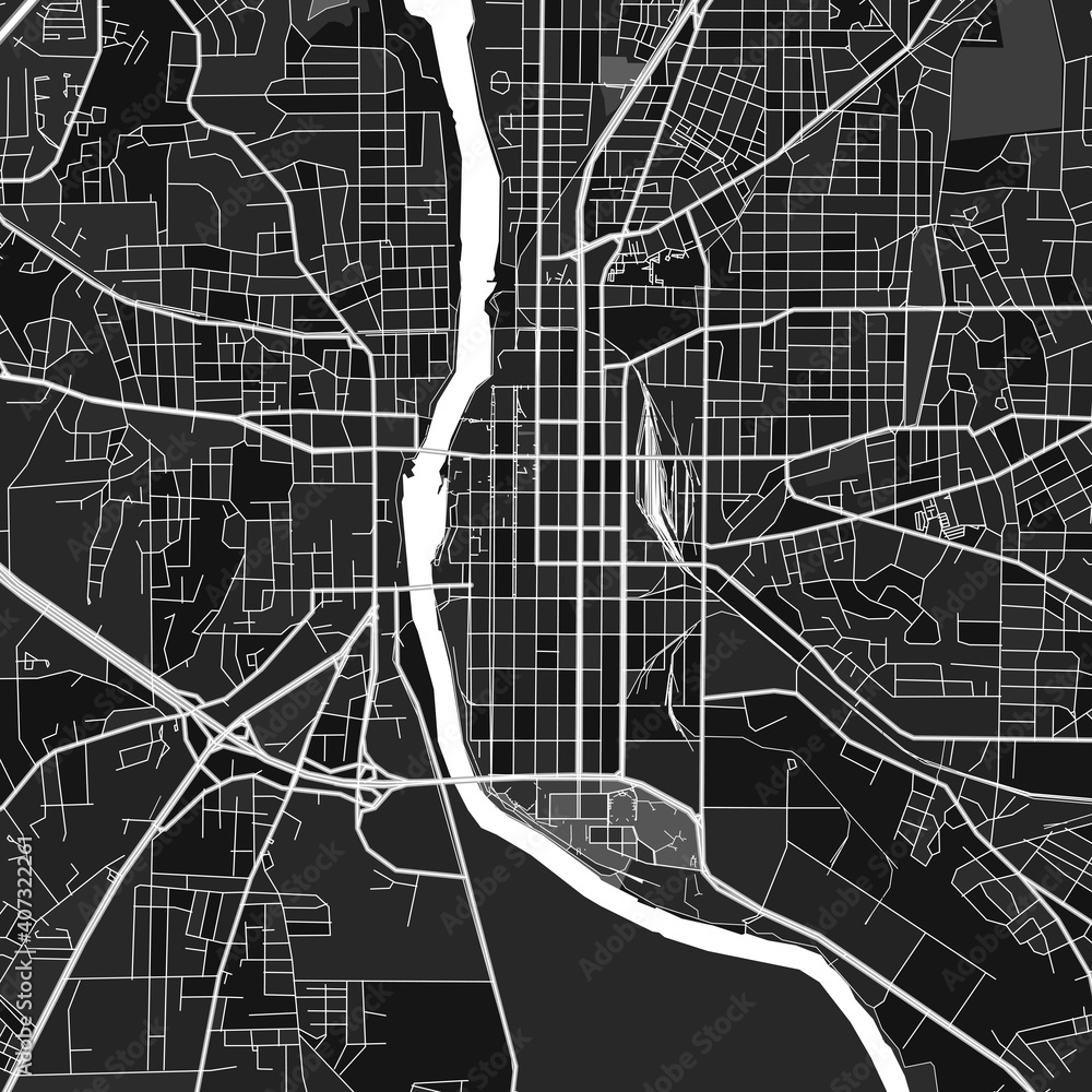 Columbus, UnitedStates dark vector art map