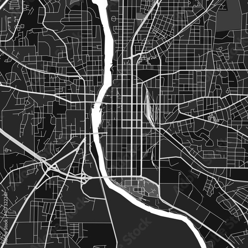 Columbus, UnitedStates dark vector art map
