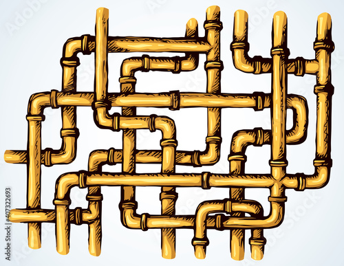 Plumbing pipes. Vector drawing symbol