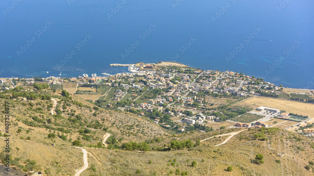 Aerial view of Bonagia village on Sicily Aerial view of Bonagia village on Sicily