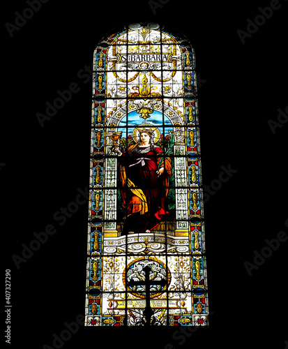 Beautiful mosaic inside a Catholic church in a small town Sombor, Serbia, Editorial shot taken on  24.03.2017.
