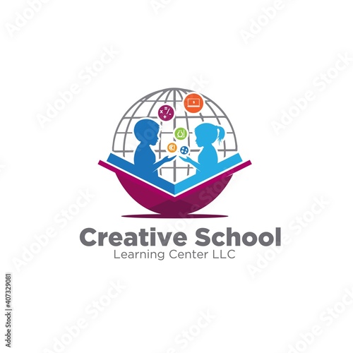 creative school learning center logo designs simple modern