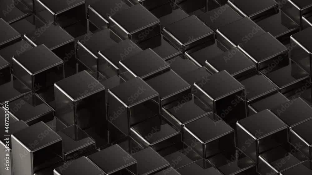 Abstract metallic grey Cubes Background. Metal cube pattern wall. 3D rendering. Projection Mapping element with moving cubic surface. 4k close shot Seamless loop Abstract metallic grey Cubes Background. Metal cube pattern wall. 3D rendering. Projection Mapping element with moving cubic surface. 4k close shot Seamless loop