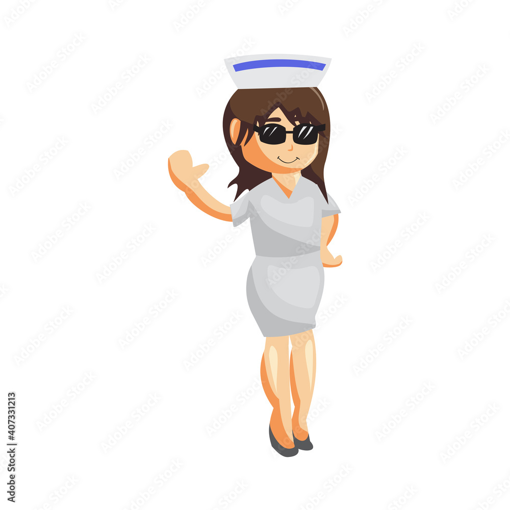 Nurse Woman Use Glasses hospital character clothes healthcare mascot Nurse Woman Use Glasses hospital character clothes healthcare mascot
