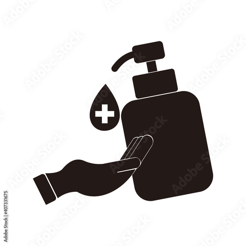 Disinfect and sanitise your hands vector icon on white background