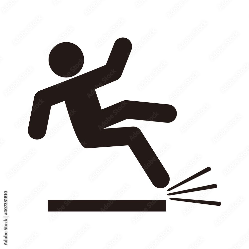 Slippery floor sign, vector illustration Slippery floor sign, vector illustration
