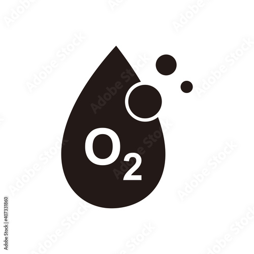Oxygen vector icon with water drop