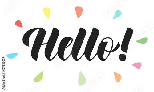 Word Hello in lettering style