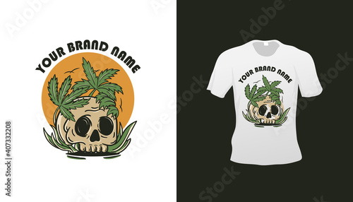 Skull vintage tshirt design 