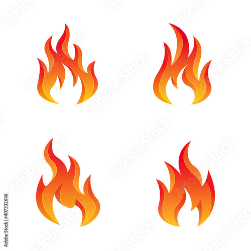 3D fire gradient logo design, flame