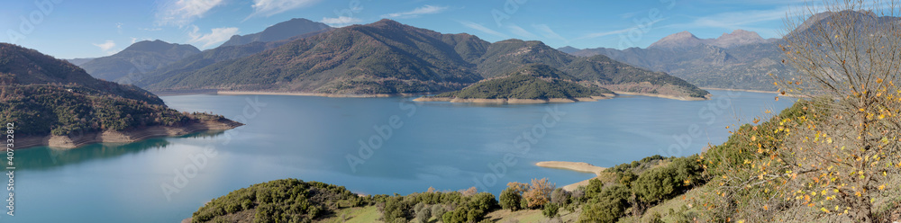 View on lake Mornos (central Greece)