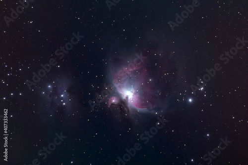 Photos from left Running Man Nebula (NGC1977), Surrounding Nebula (M43) and Orion Nebula (M42) in January 2021.